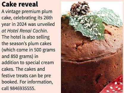 A cut out image of a cake reveal ceremony that has been published on The Hindu newaspaper - The Renai Cochin