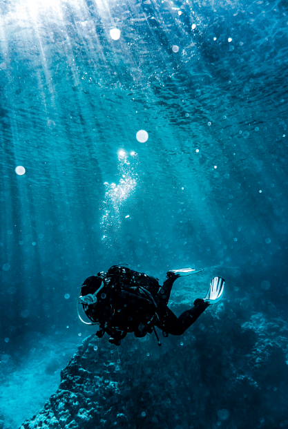 a person scuba diving