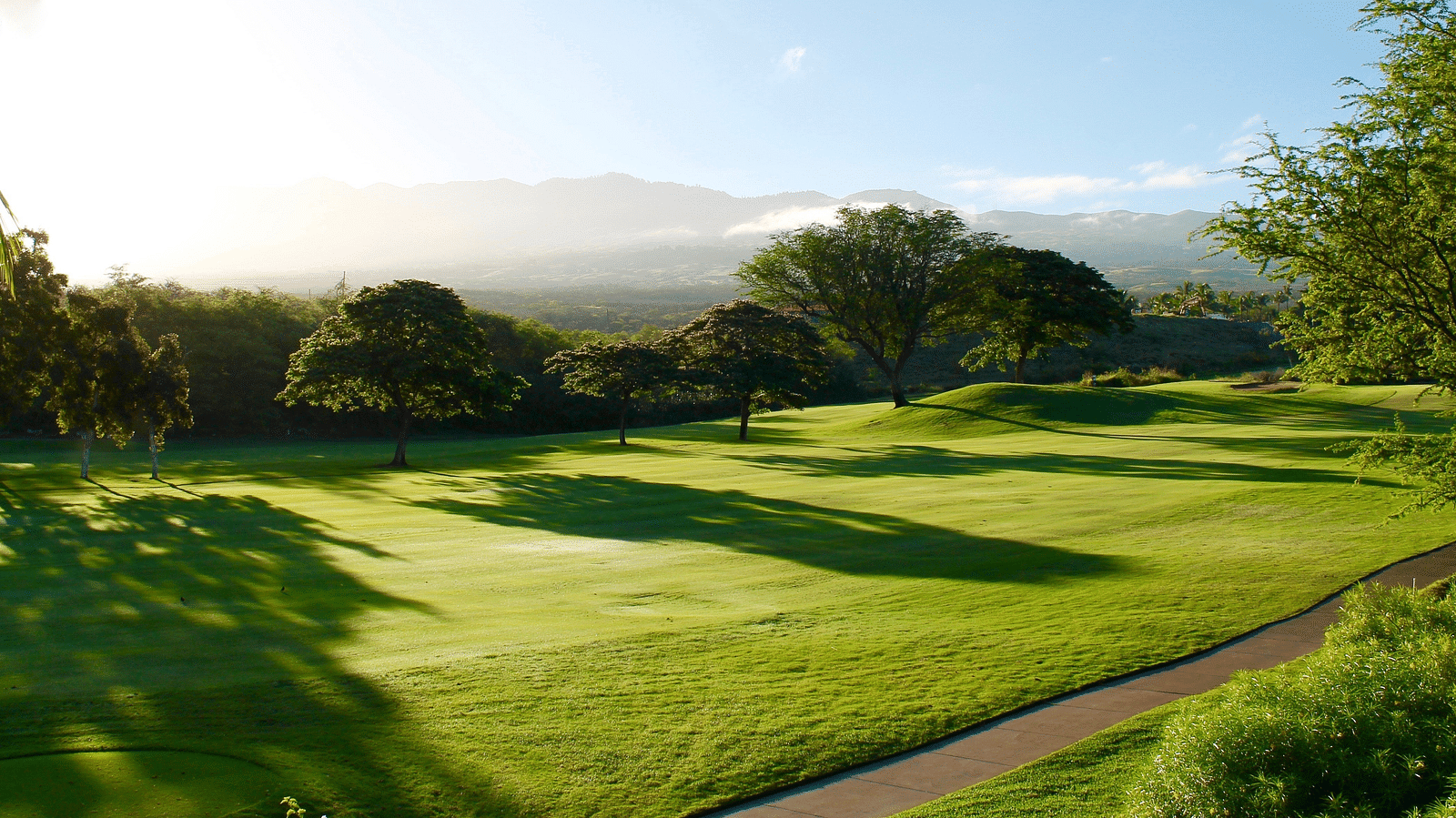 an image of a pleasant daytime view of Aamby Valley with blue sky in the background