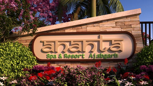 Ananta Spa and Resort, Ajabgarh signage in the Entry Gate