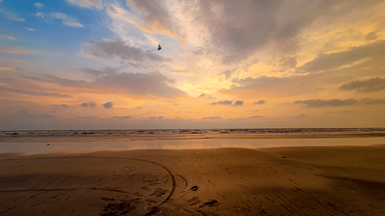 Lotus Eco beach resort, pretty sunset on the beach
