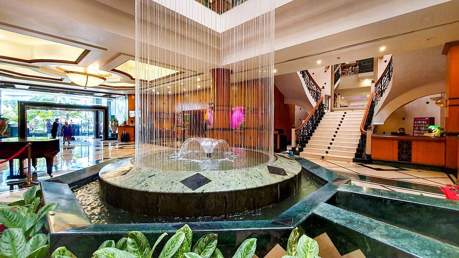 lobby fountain at orchid hotel near mumbai airport