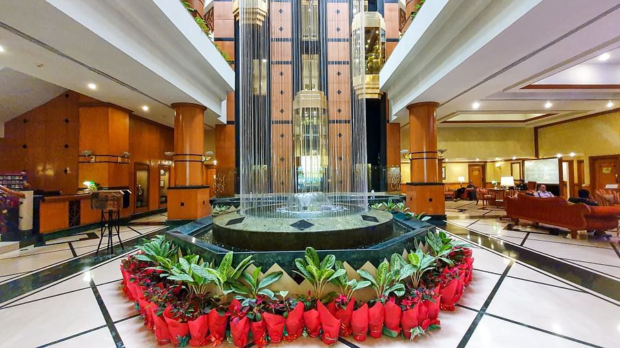lobby fountain at orchid hotel near mumbai airport