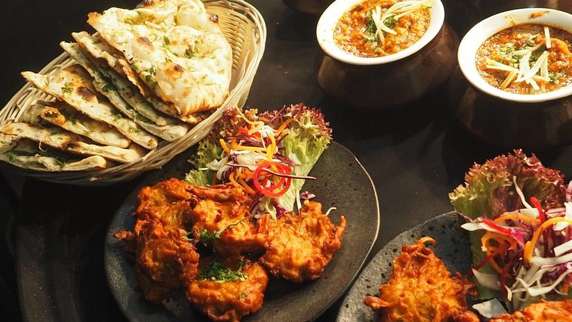 A Gujarati thali being served 