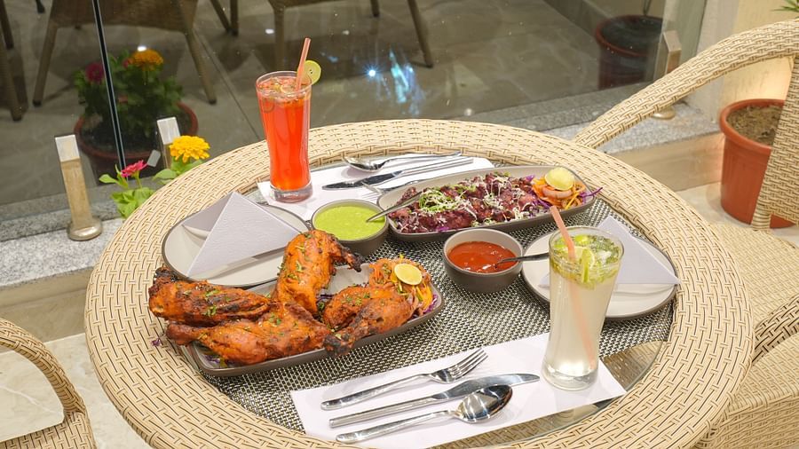 Delicious food placed on the table at DLS Oak Bush, Mussoorie.