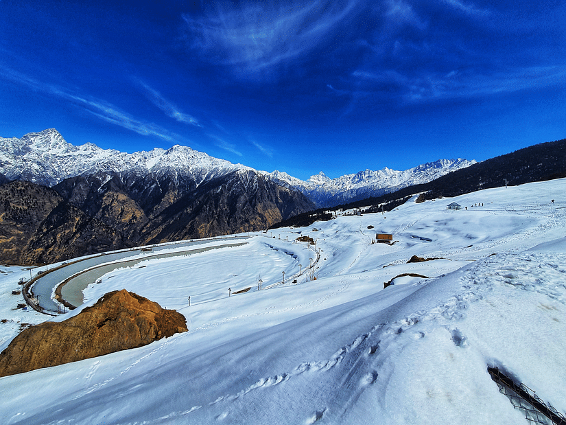 snow-covered slopes of Auli