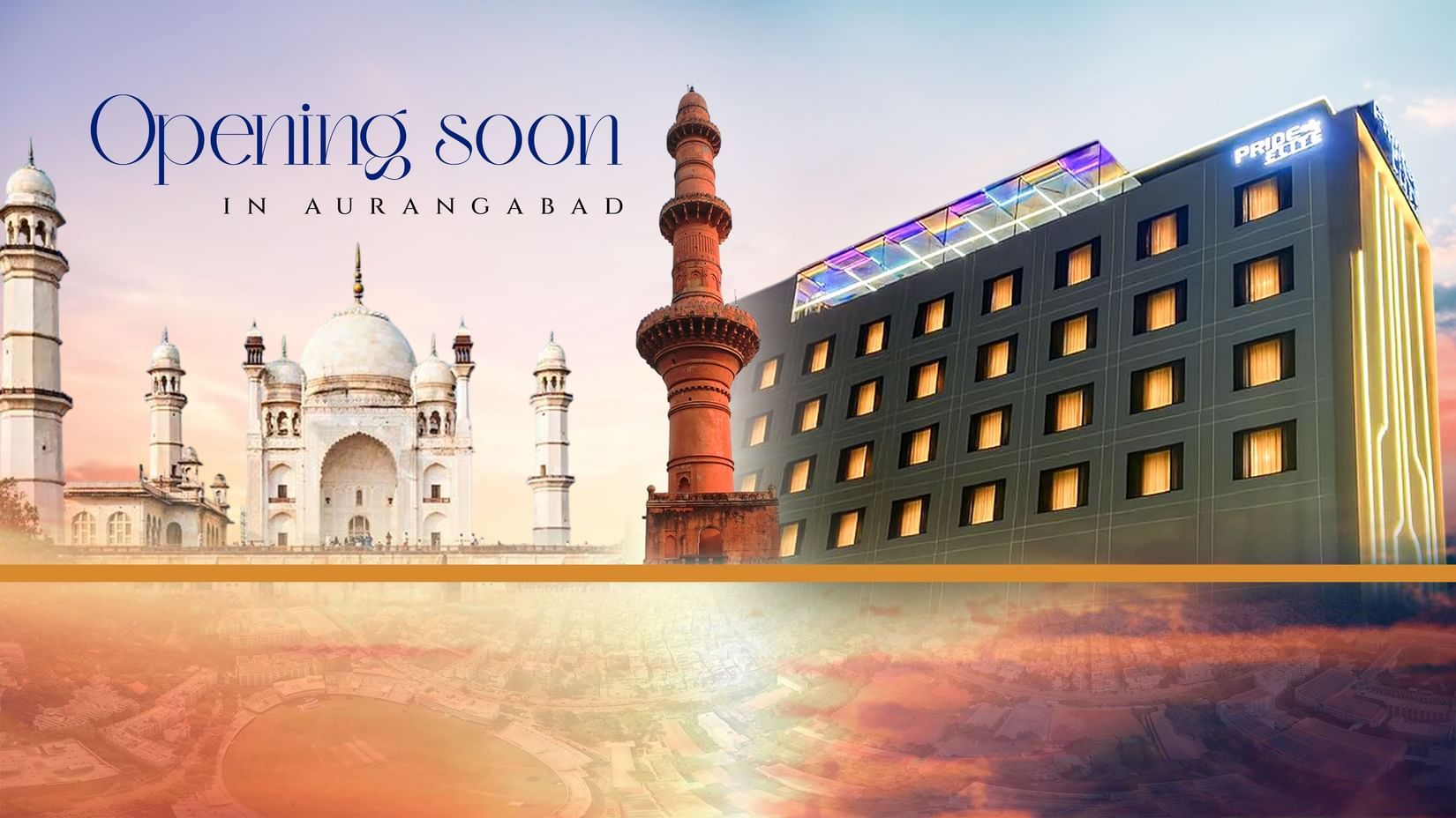 Opening soon banner for a hotel in Aurangabad
