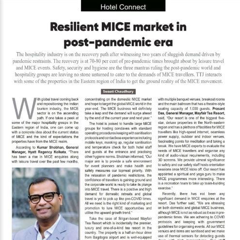 A story in a magazine on resilient MICE market in post-pandemic era.