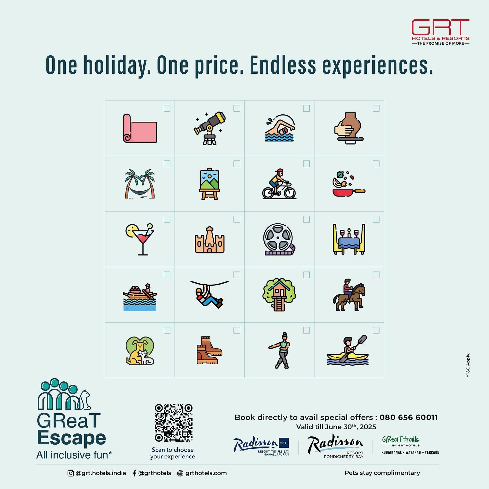 A creative for the GReaT Escape Summer package at GRT Hotels