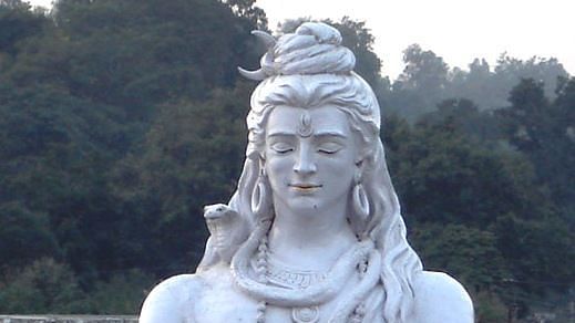 Statue of Lord Shiva, a Hindu deity, meditating.