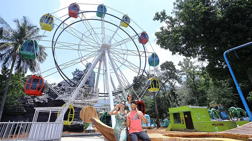 Ferris wheel ride at Black Thunder amusement park offering panoramic views of the park and surroundings
