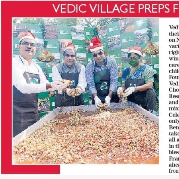 A coverage of Cake Mixing ceremony at Vedic Village Spa Resort in T2.