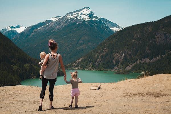 Family outing with kids in nature