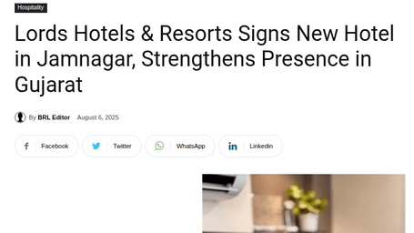 Screenshot of media promotion for Lords Hotels & Resorts.