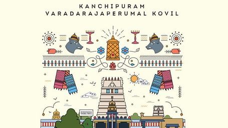 Illustrative depiction of Kanchipuram temples and cultural landmarks.