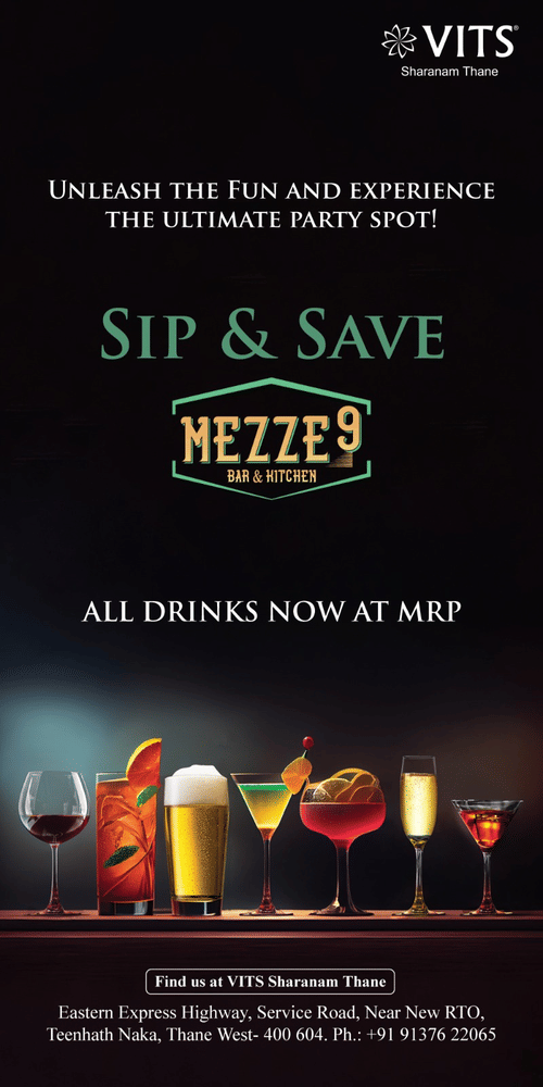 MEZZE9 Bar Kitchen offer creative - VITS Sharanam, Thane