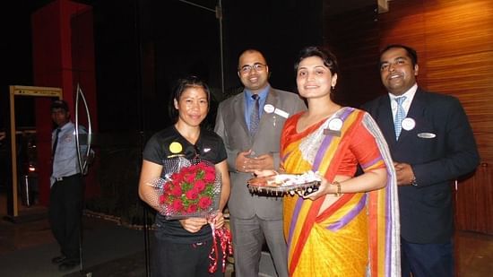 boxer Mary Kom at The Orchid Hotel pune 