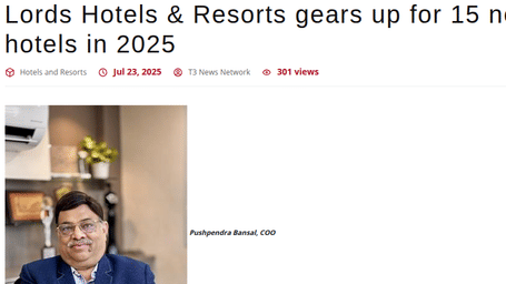 Screenshot of media promotion for Lords Hotels & Resorts.