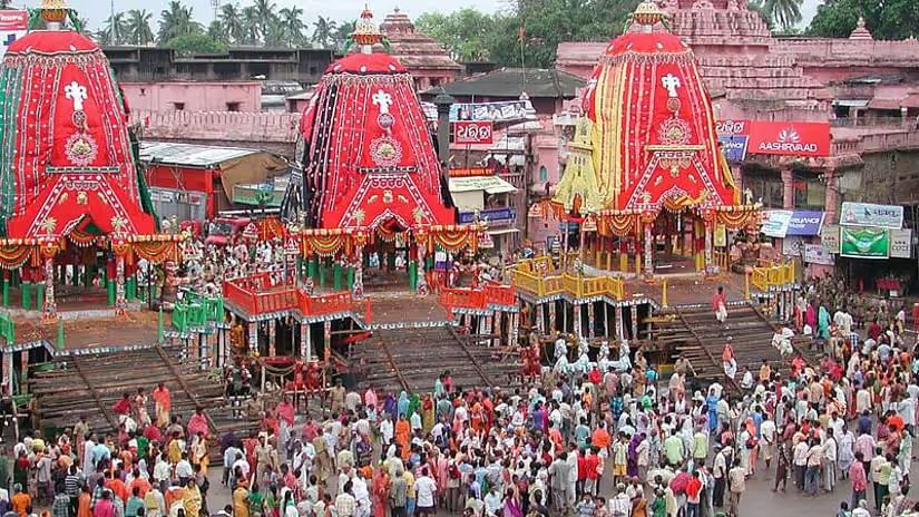 Crowds gathered outside Puri Temple