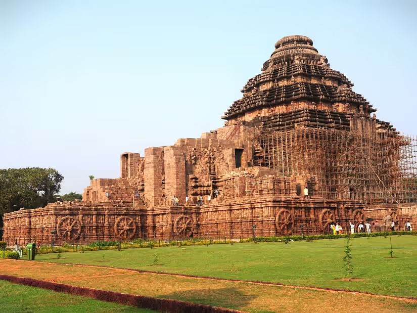 View of Sun Temple, Konark on a clear, blue day