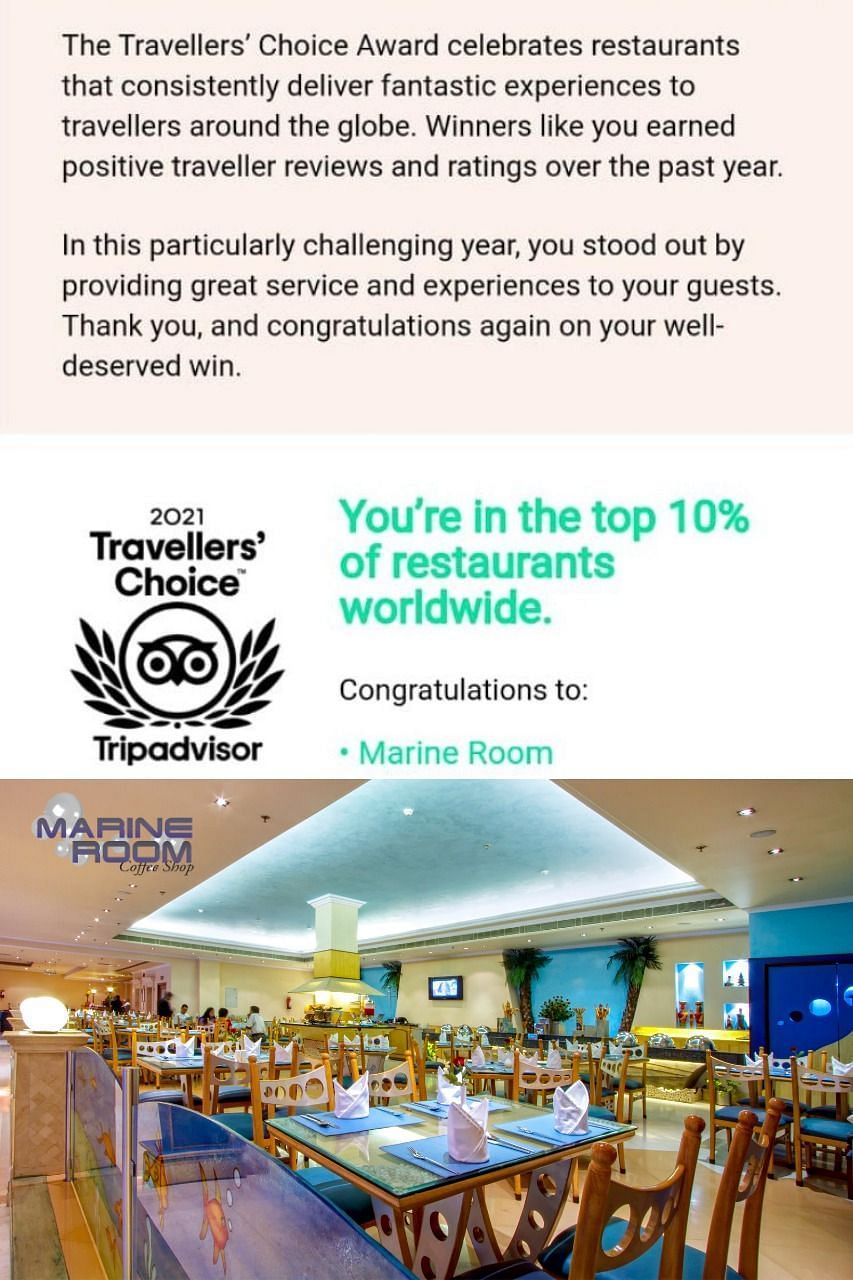 Traveler choice award Marine Room 1
