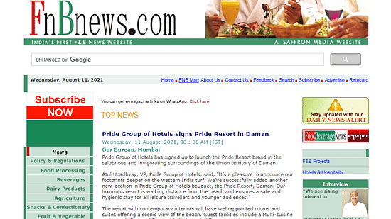 FNB-News-Pride-Group-of-Hotels-signs-Pride-Resort-in-Daman-FNB-News