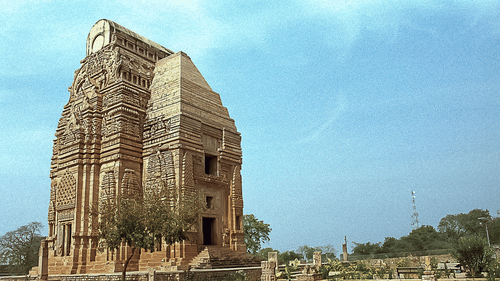 a brown coloured exterior of a temple