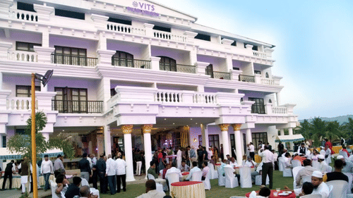 facade image of vits karde with people in front of it - VITS Hotels & Resorts