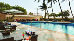 Pool Side Patio at Hotel Ramada Plaza Palm Grove, Juhu Beach, Pool Side Restaurants in Juhu adkdker