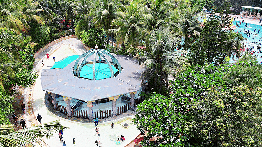Water Kingdom -  aerial view of our water park surrounded by trees