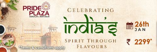 Celebrate India’s spirit through flavours at Cafe Pride. Enjoy a special Republic Day feast on 26th Jan with exclusive savings.