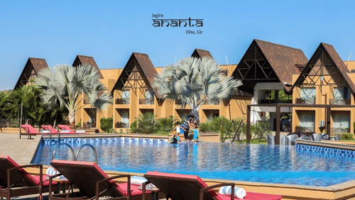 A creative for Ananta Gir a Refreshing Summer Retreat package with prices, dates, and amenities.