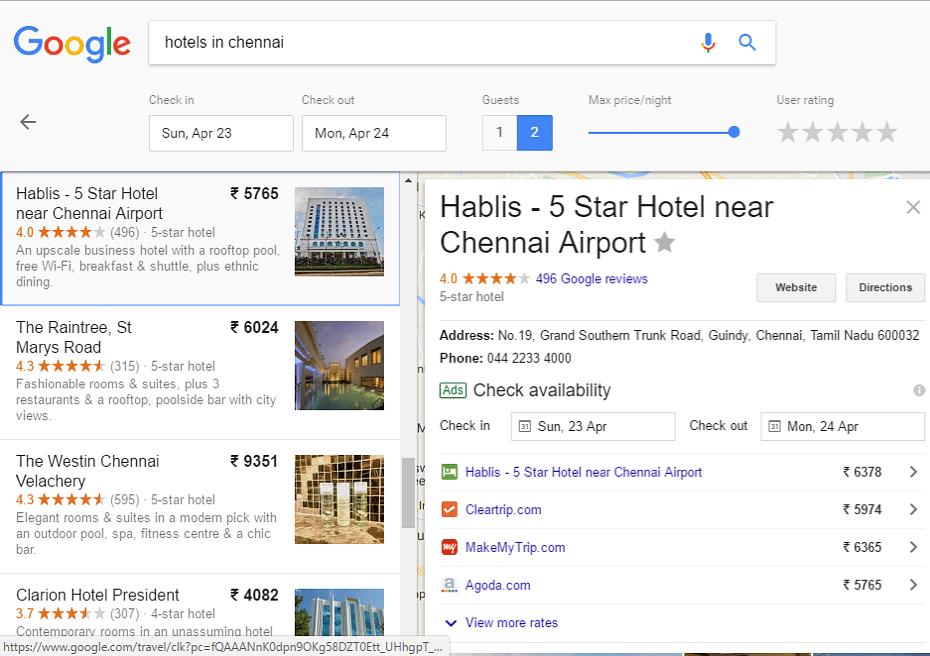 google ads for hotels