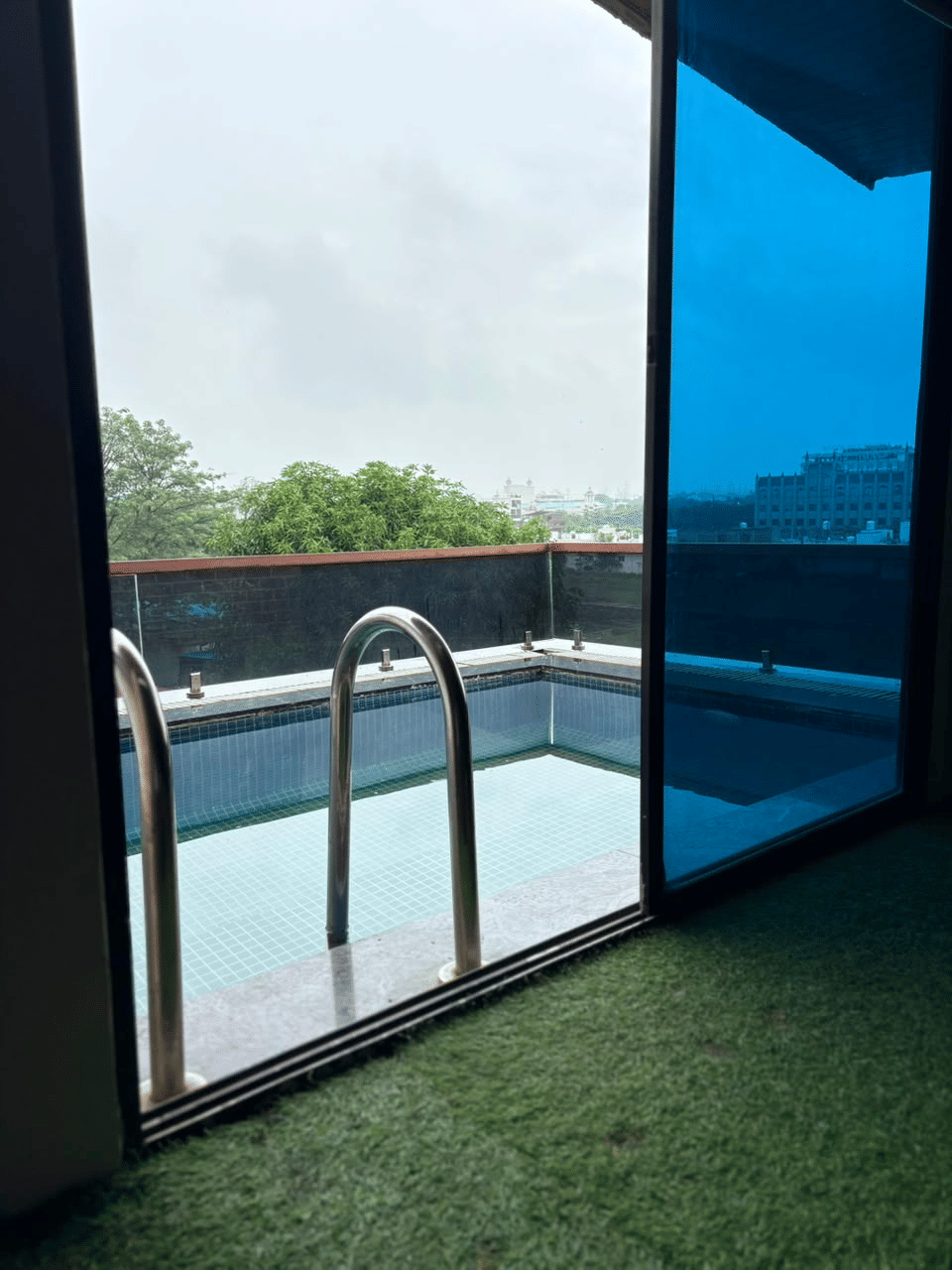 Miraya resort, balcony doors opening to the pool deck