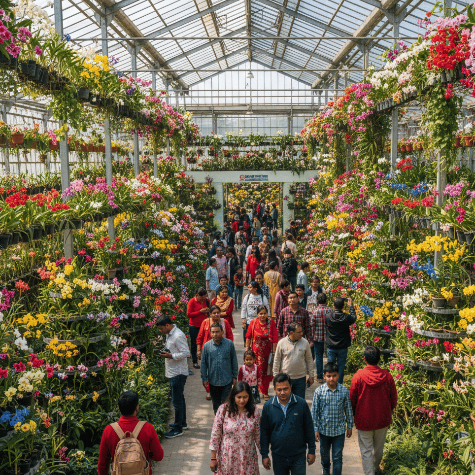 Gangtok Flower Exhibition Centre where people come