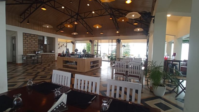 the indoor seating area at one of the restaurants - Polo Orchid Resort, Cherrapunji