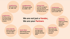 A creative for exclusive perks with each points given in small circles