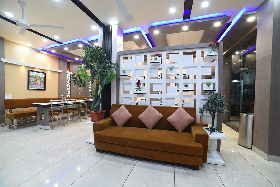 sofa in reception area at Hotel Panchvati Inn 2