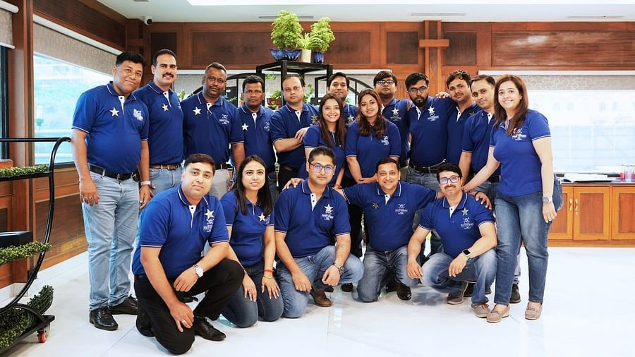 A group of employees at Polo Towers