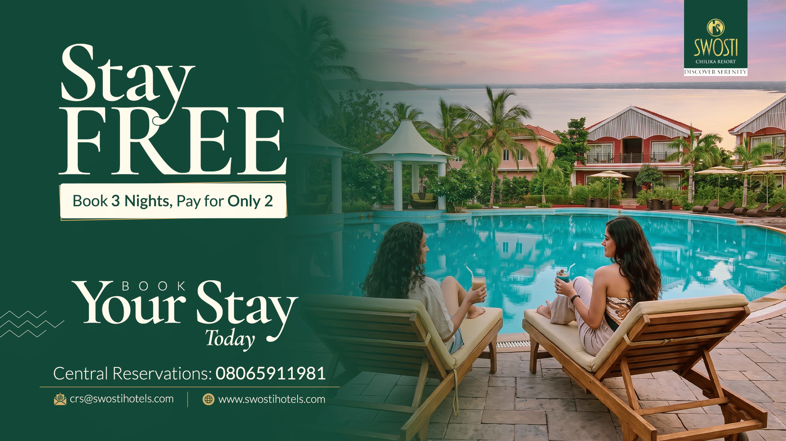 Stay FREE - One Night Chilika Resort Package