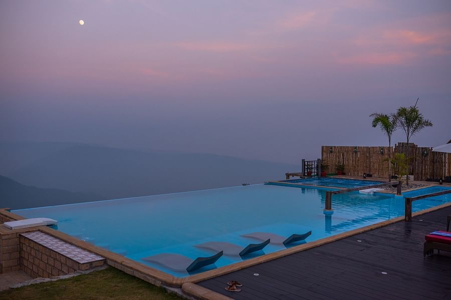 alt-text our pool at dusk