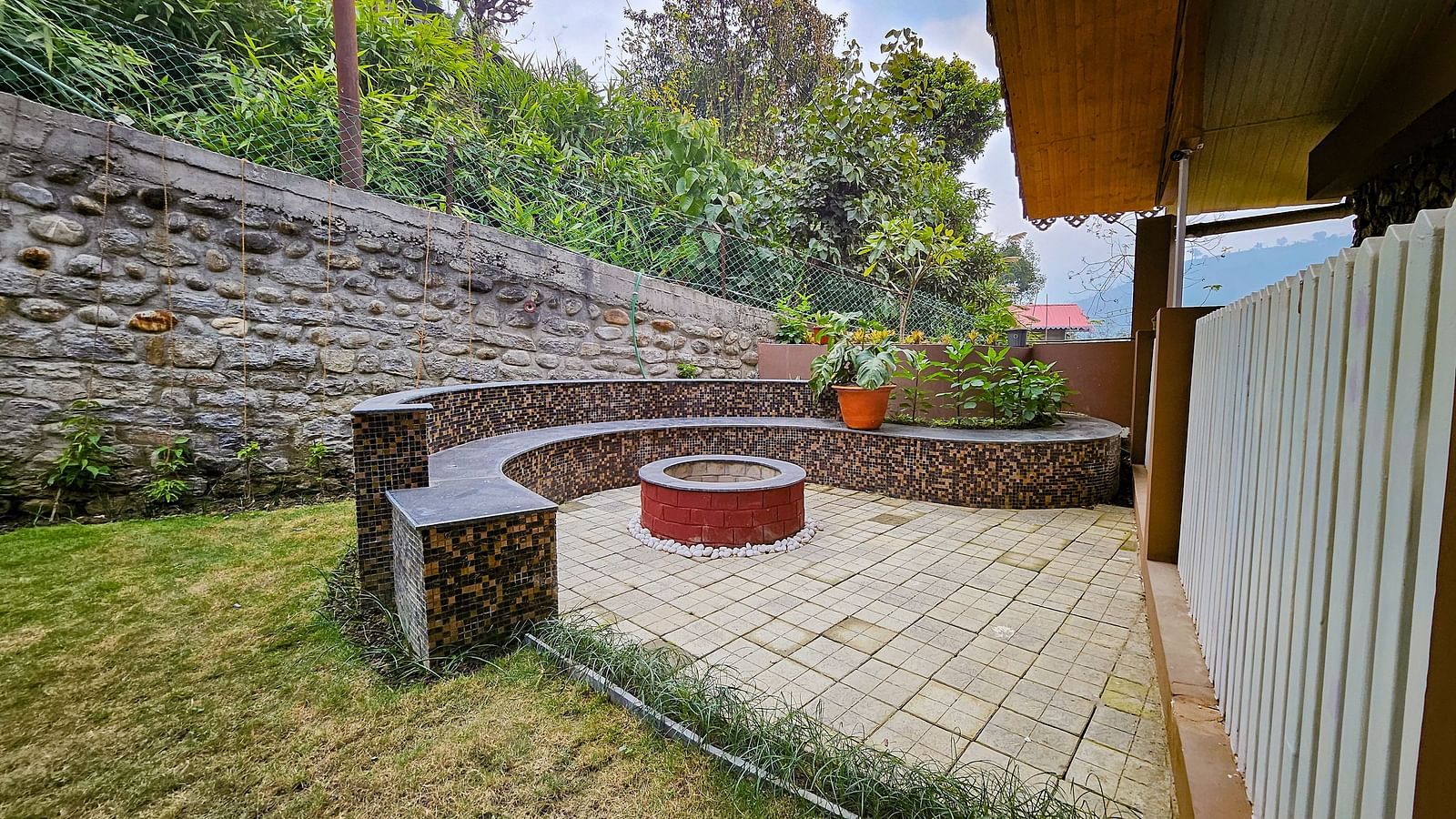 Exterior seating with a view