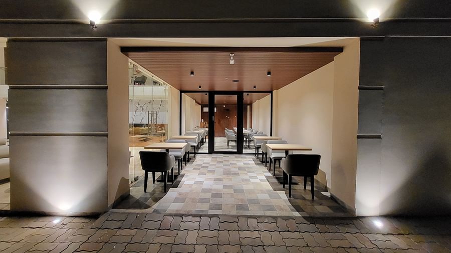 Entrance of the 6ix Sea View Restaurant at 6ix Seashore Hotel, Port Blair