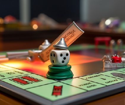 A close up shot of Monopoly board with a dice in the centre - Kaldan Samudra Palace