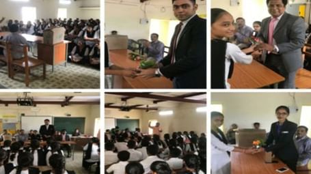 A collage showing a person giving a presentation and an audience attentively listening - Lords Hotels & Resorts