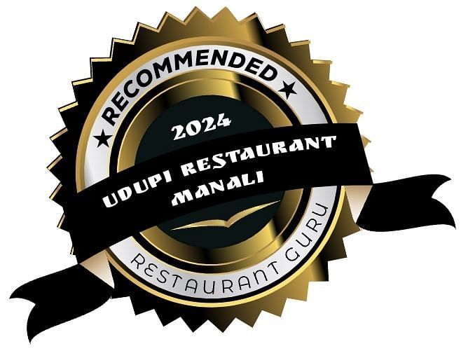 An award certificate of Udupi Restaurant in Manali which is most recommended in 2024