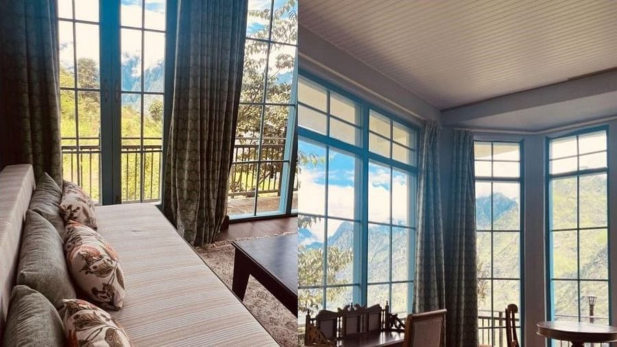 An image of a few large windows in the cottage  | Faraway Cottages, Auli