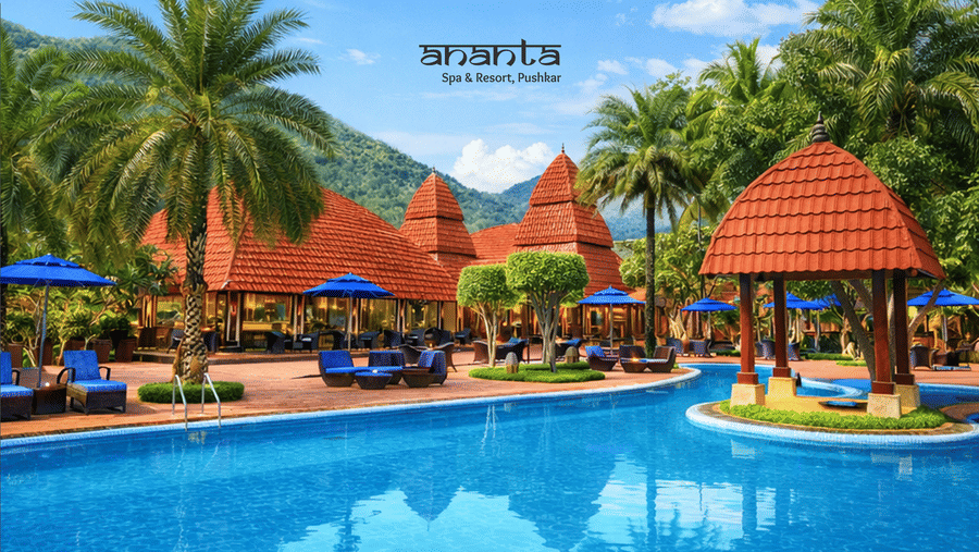 1-night Summer Package at Ananata Spa and Resort, Pushkar offering accommodation on double sharing starting from INR 10,999, 25% discount on spa services, food, beverages, and more.
