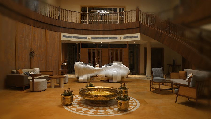 Image of the reception with seating area at Voyage The Solitaire Bliss.