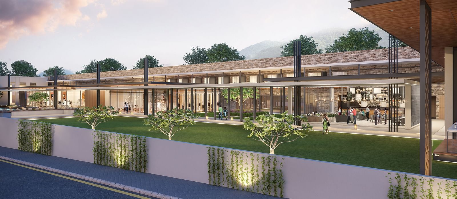 Rendered Images of the Facade and other areas at Club Charholi, Pune 2